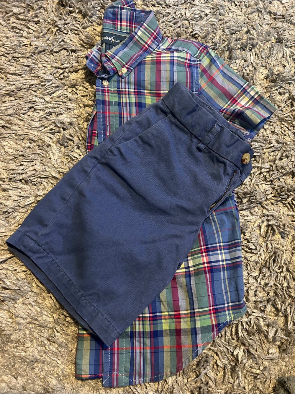 Bundle Ralph Lauren Boys Multicolor Plaid Button-Down Shirt sets